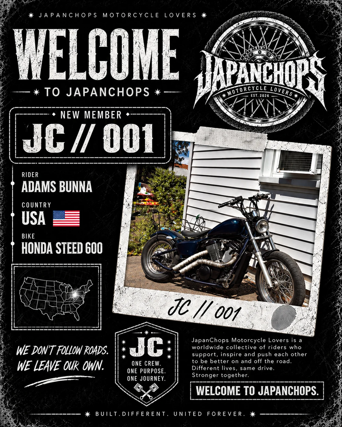 JapanChops member welcome card